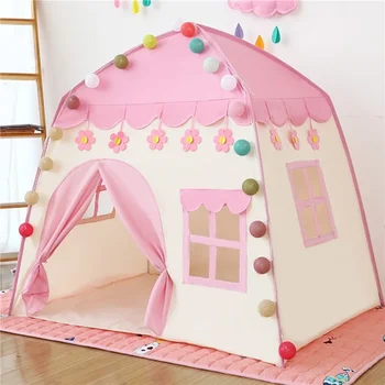 Tente pliante portable pour enfants, wigwam mignon, tipi pour enfants, maison de jeu pour bébé, grand château de princesse pour filles, décoration de chambre d'enfant, cadeau