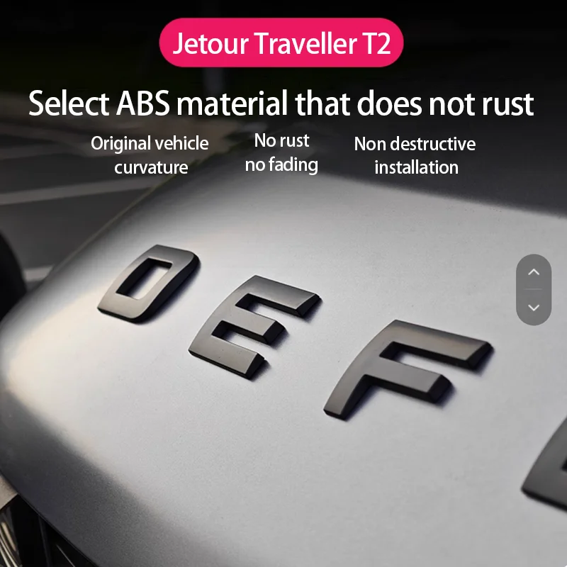 

Наклейка с эмблемой на переднюю капоте JETOUR Traveler/Shanhai T2 — значок с буквами и наклейка на капот автомобиля в стиле Defender для внешней модификации