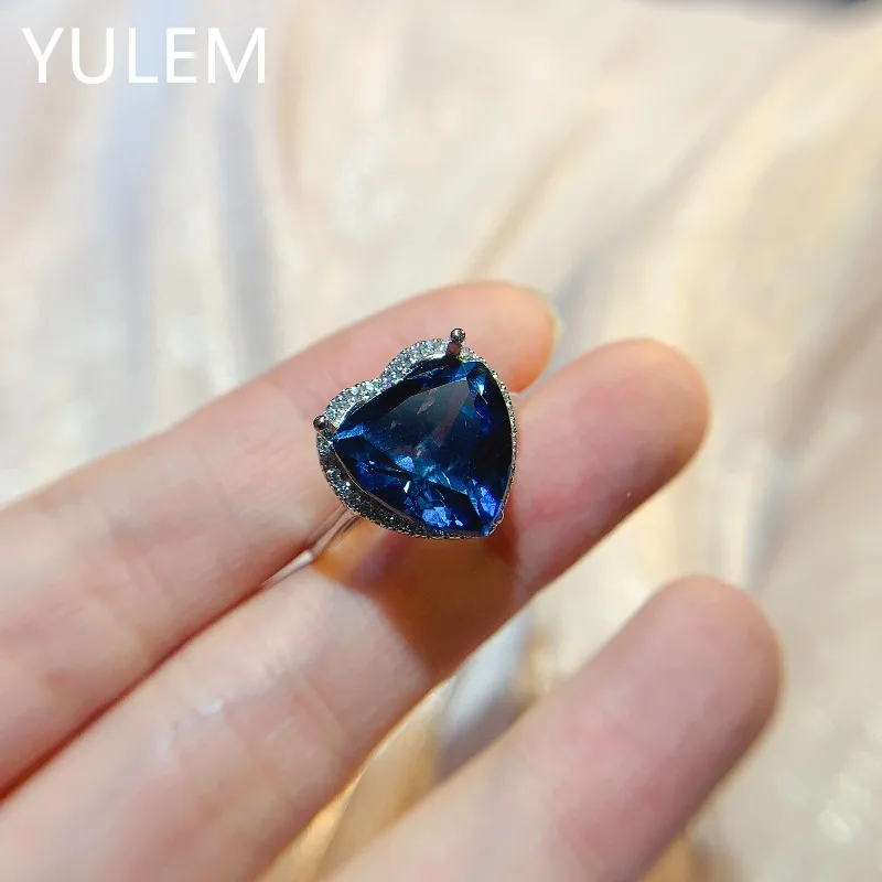 YULEM Design Version Natural Topaz Ring S925 Pure Silver Fashion Jewelry Precious Stone High Grade Banquet Fine Jewellery