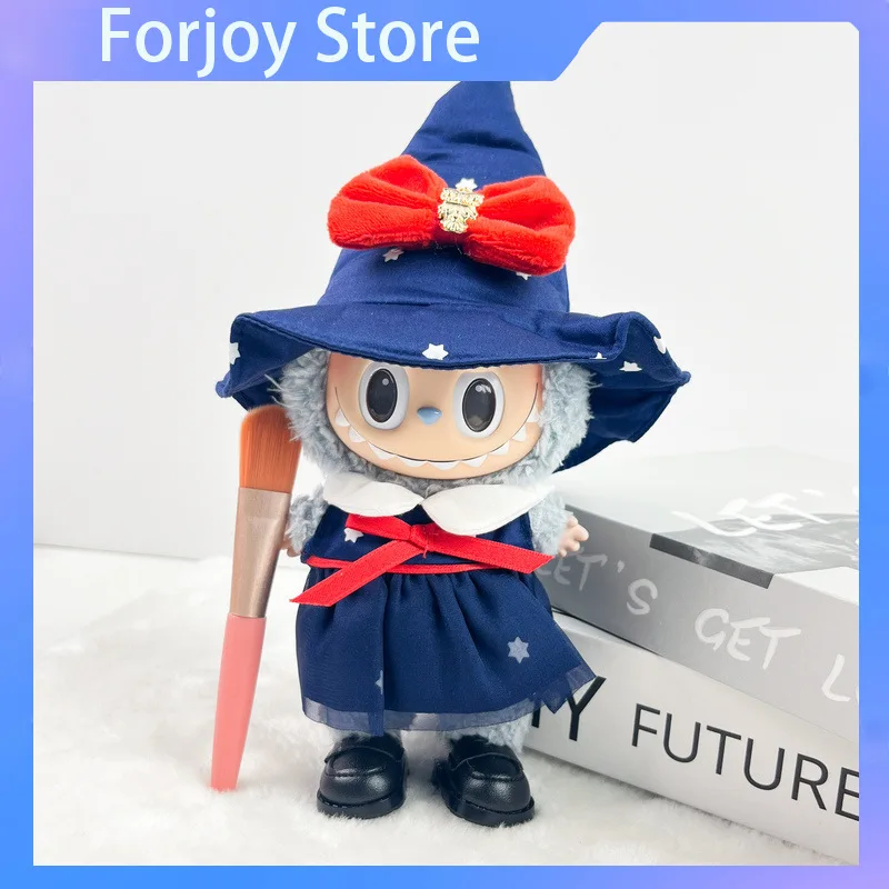 

Комплект одежды Magic Witch для Labubu 17 см V1 V2 V3, милая движущаяся хлопковая кукла, кулон, костюм, замена для кукол, игрушечные аксессуары