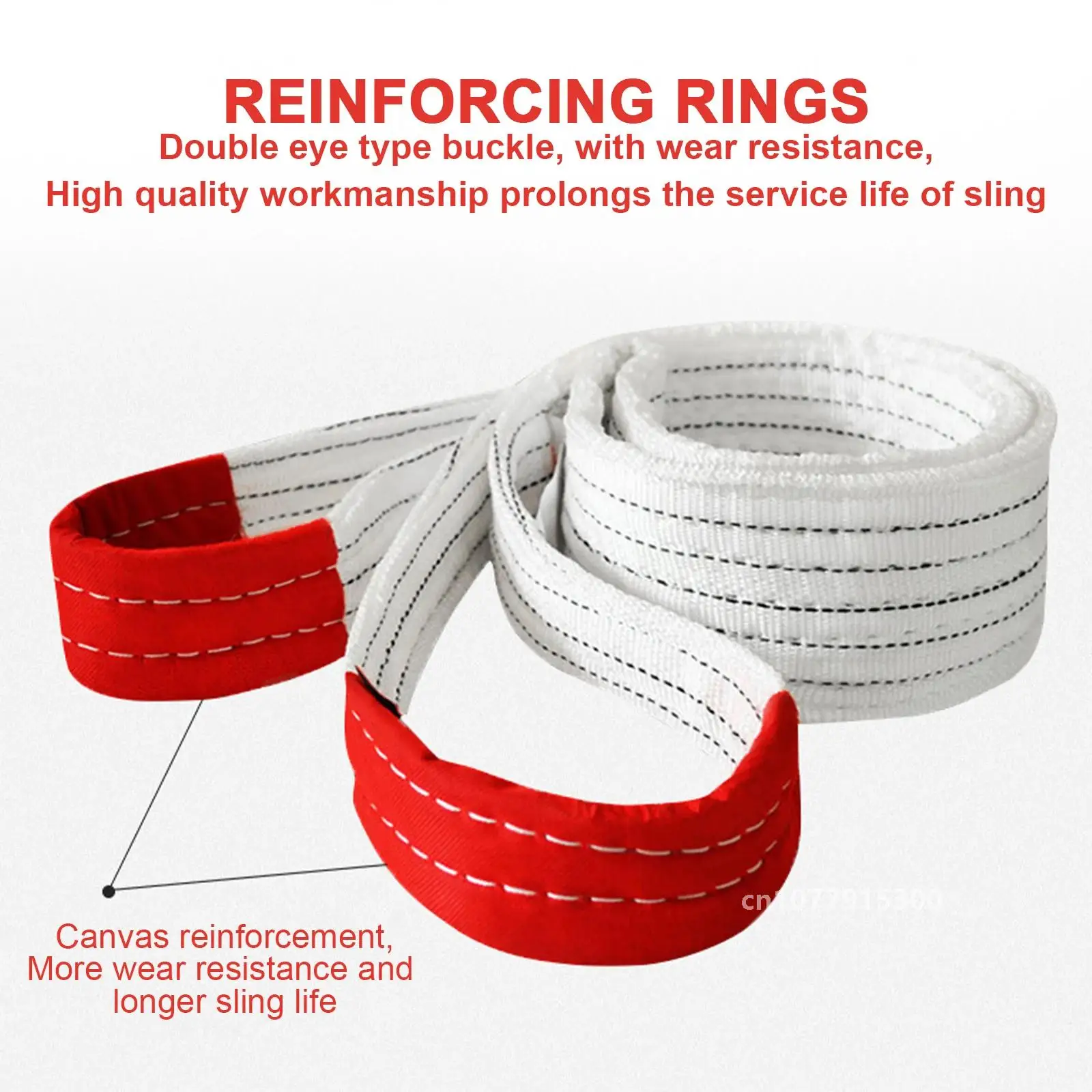 4 Layer Braiding, Wear Resistant Lifting Sling Crane Hoisting Industrial Hoisting Flat Belt Trailer Rope Bearing Weight 1-2T