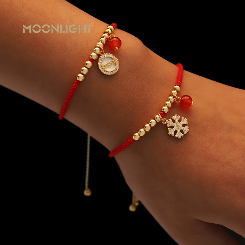 MOONLIGHT Lucky Red Key Bracelet For Women Fashion Jewelry Adjustable Charm Bracelets New Year Christmas Present Wholesale