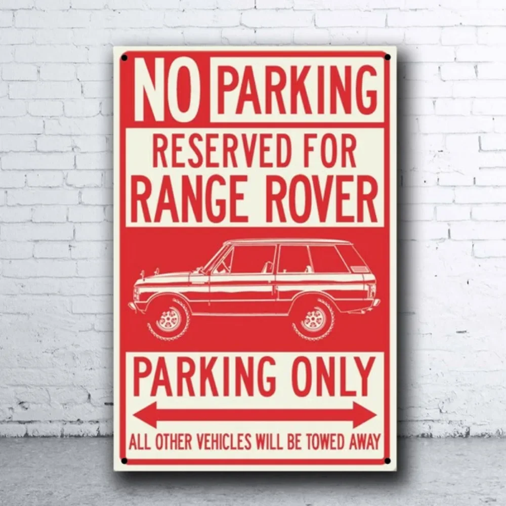 Range Rover Classic Reserved Parking Only Tin Sign Bar Pub Home Metal Poster Wall Art Decor Poster