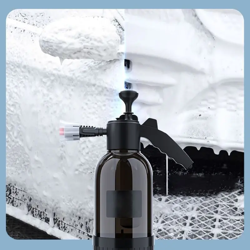 2L Hand Pump Foam Sprayer Pneumatic Washer Foam Snow Foam High Pressure Car Wash Spray Bottle for Car Home Cleaning