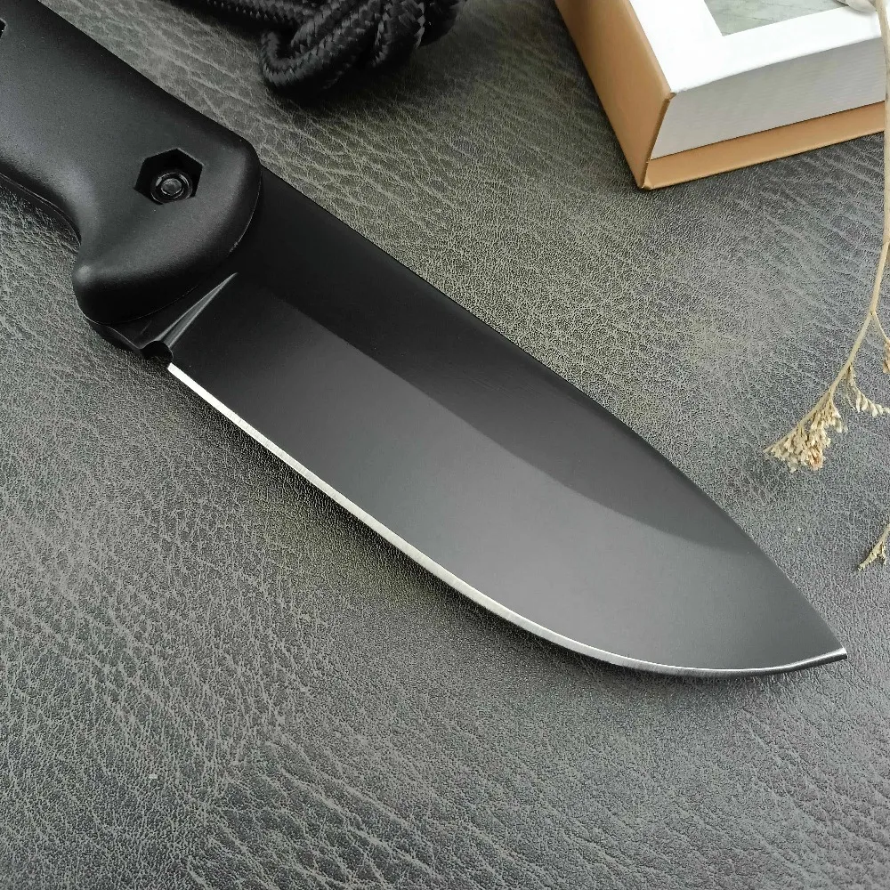 BK2 مستقيم سكين 8Cr13Mov شفرة النايلون مختلط مقبض في الهواء الطلق شفرة مثبتة سكين التخييم EDC أداة التكتيكية الدفاع عن النفس سكين