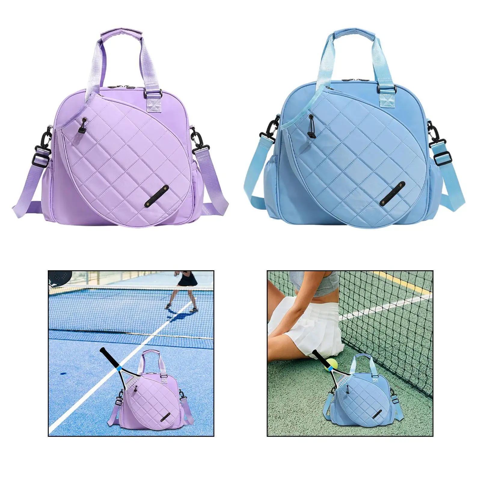 Tennis Bag Handbag with Removable Shoulder Strap Portable Large Capacity Tennis