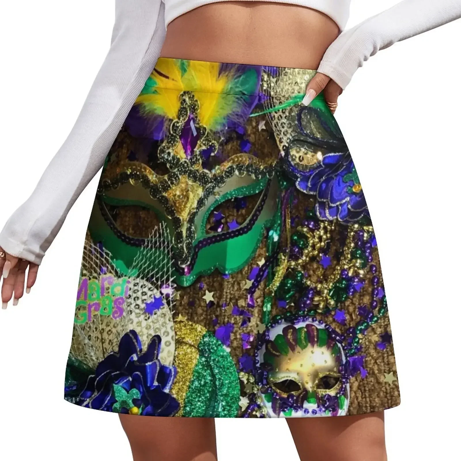 Mardi Gras Carnival 1B Mini Skirt กระโปรงผู้หญิง ชุดเดรสหญิง กระโปรงเกาหลี