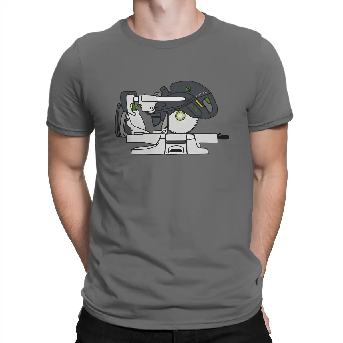 Festool Chop Saw Kapex Men T Shirts Festool Vintage Tees Short Sleeve Crewneck T-Shirt Cotton Adult Clothing