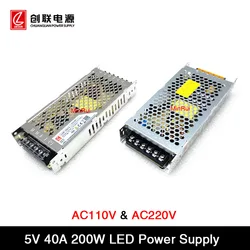 Commutazione speciale ultrasottile CA 110 V / 220 V per uscita 5 V 40 A 200 W Alimentatore Chuanglian A-200AF-5 per schermo a LED