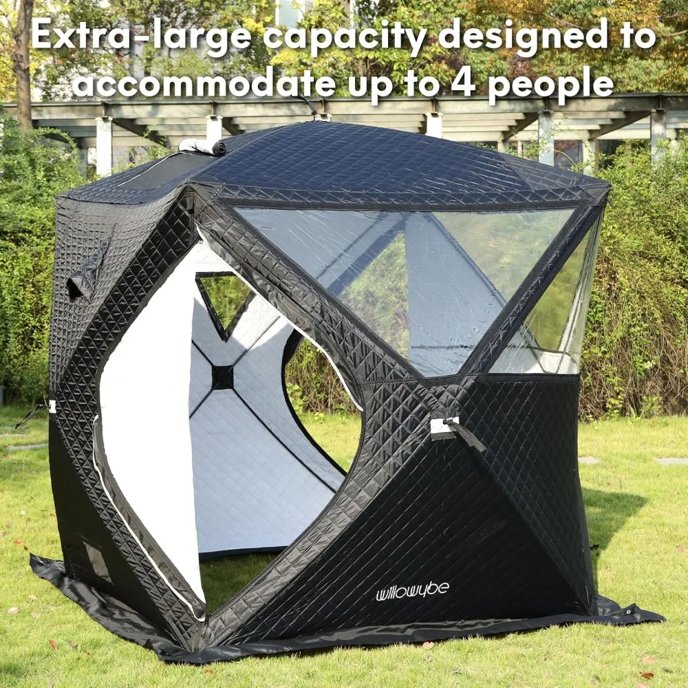 Outdoor Sauna Tent Pro, 4-Person, All-Weather, Insulated, Solid, Panoramic View, Easy Setup, Sauna