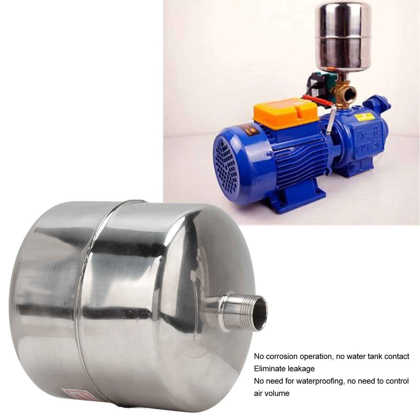 Pump Pressure Switch Tank 4L Stainless Steel Corrosion Resistant Home Accessories 4L