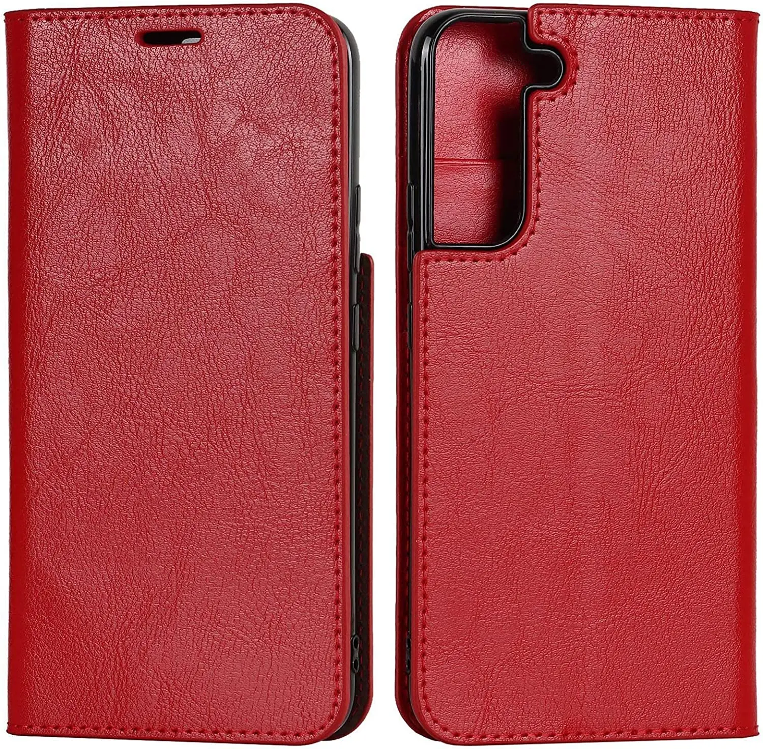 Case for Samsung Galaxy S22 Genuine Leather Wallet Case Card Slot Kickstand Magnetic Flip Folio Book Case Camera Protection