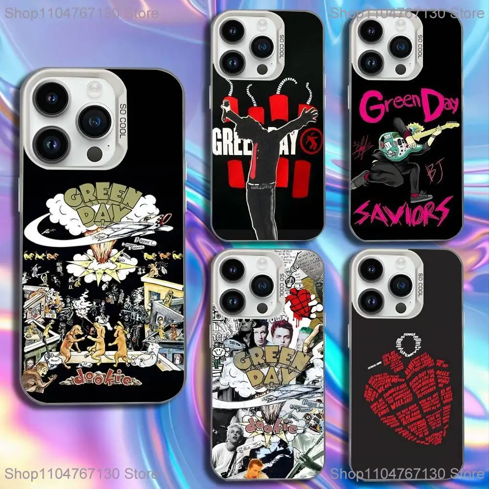 

G-Green Day Band Phone Case For iPhone 16,15,14,13,12,11,Mini,Pro,SE,MAX White Matte Shockproof Cover