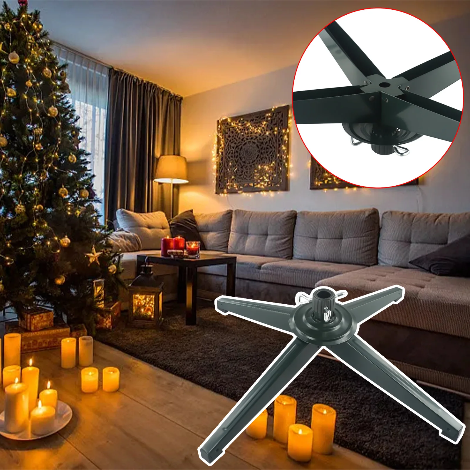 Rotating Tree Stand for Christmas Tree  Adjustable Diameter  Display Your Tree from Every Direction  Reliable and Stylish