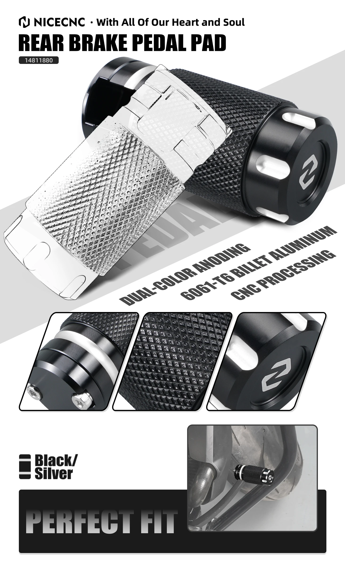 NICECNC Verstellbare Fahrerfußrasten Fußstützen Hinteres Bremspedal Schalthebel für Harley Sportster S RH1250S 2021-2024 – Detail 22