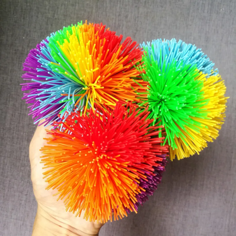 Anti-Stress 6cm/9cm Rainbow Fidget Sensory Koosh Ball Baby Funny Stretchy Ball Stress Relief Kids Autism Special Needs