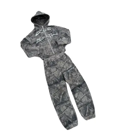 Akimboclub 위장 까마귀 힙합 디지털 인쇄 후드 새 여성 의류 스웨터 Drawstring 캐주얼 스포츠 바지 streetwear