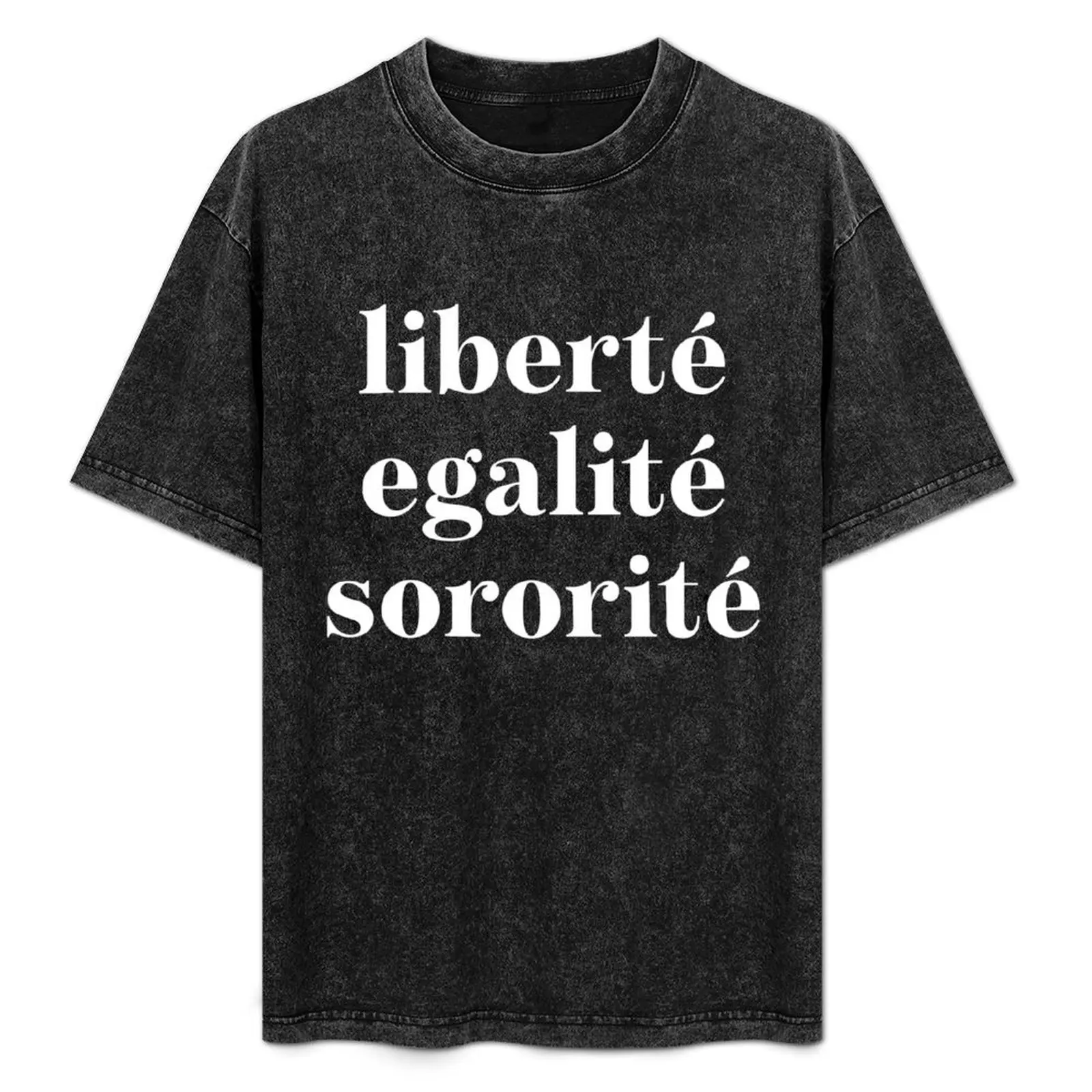 Liberte, egalite, sororite in black and white T-Shirt blue archive summer 2025 fitted t shirts for men