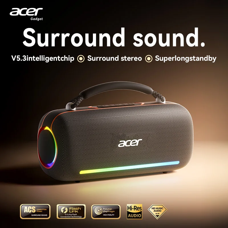 Acer Osk252 Wireless Bluetooth Speaker, Outdoor Portable Dual-speaker with