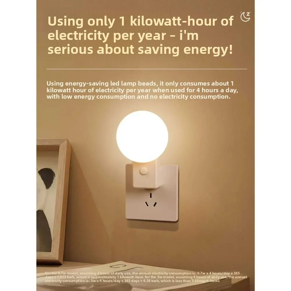 Plug-in Remote Control Eye-Caring Night Light Energy-Saving Bedside Lamp for Baby Nursing & Bedroom Sleep