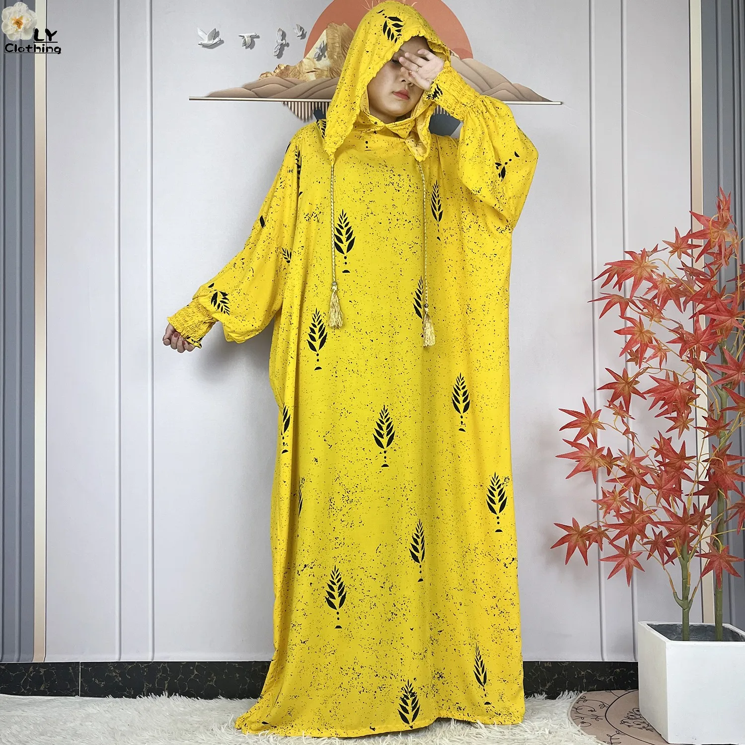 New Style African Muslim For Women Ramadan Prayer Two Piece Hooded Loose Cotton Long Sleeved Abayas Femme Robe Dubai Islam Dress