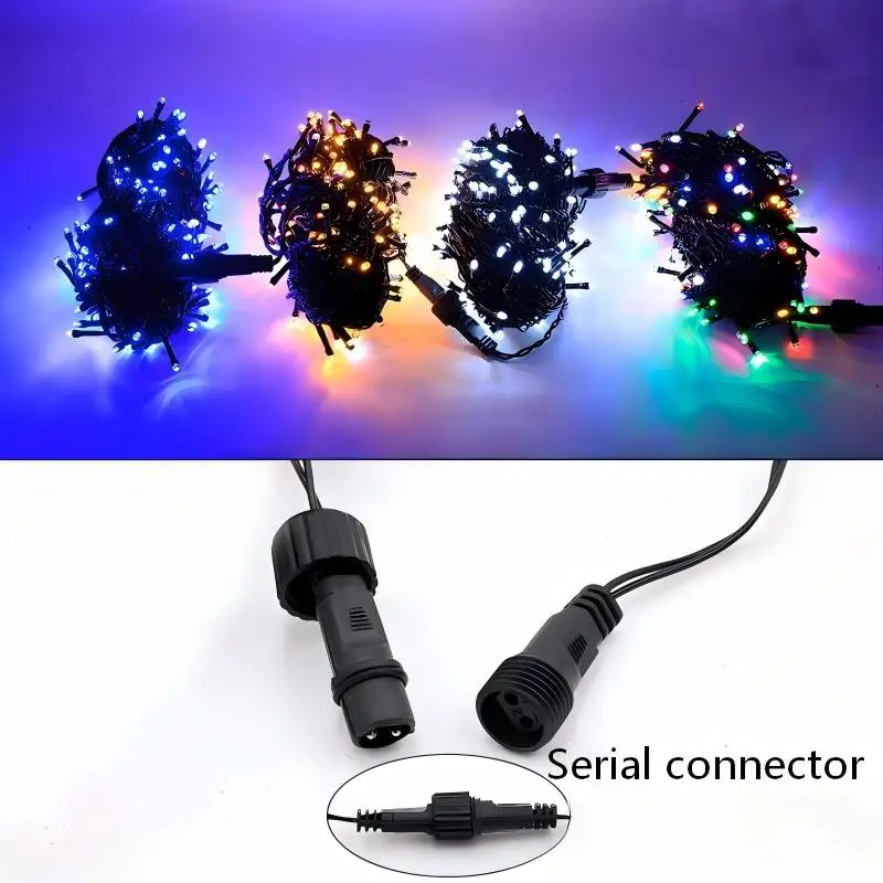 Christmas Light String, 220V/20M/200Led Warm Light, Constant Light Plus White Flashing Light Beads