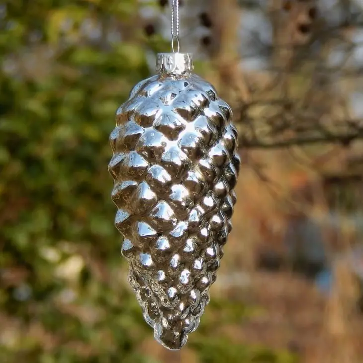 Christmas tree decoration pendant silver plated glass ball