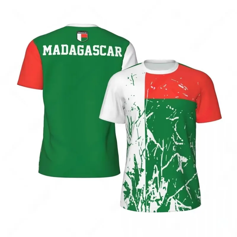 Men's breathable polo shirt, fan shirt with Madagascar flag color matching and printing