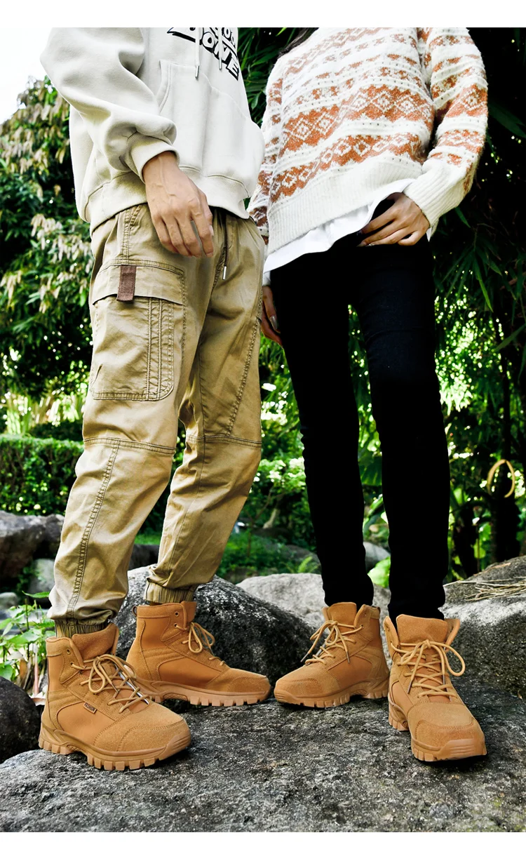 Mens Outdoor Camping Hiking Trekking Hunting Slip Resistant Shoes Mens Outdoor Training Desert Boots Sneakers