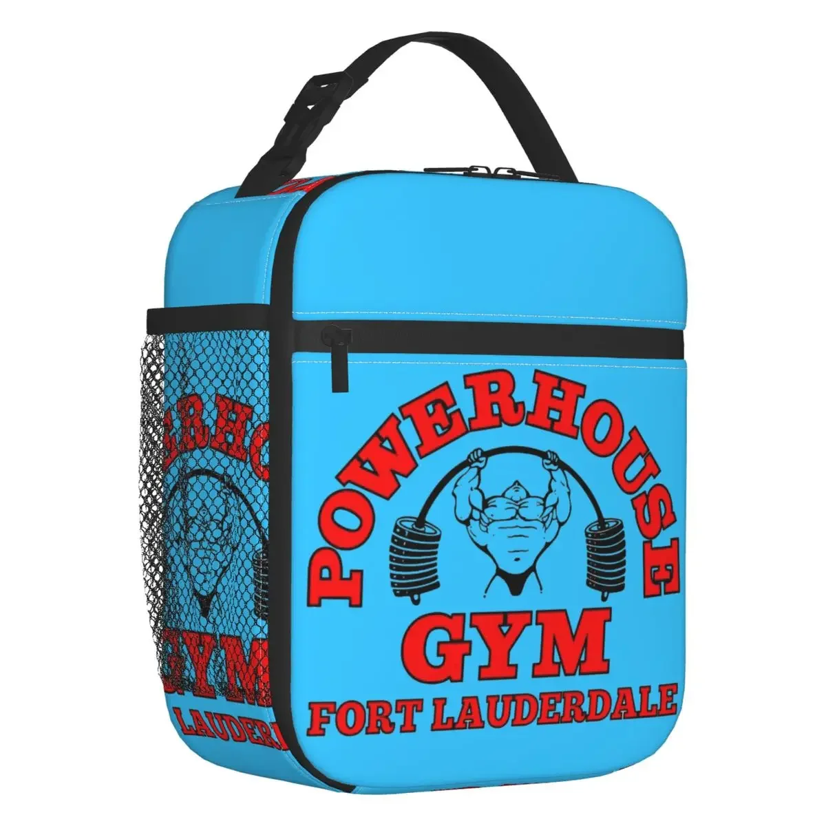 Custom Powerhouse Gym Insulated Lunch Tote Bag for Women Fitness Building Muscle Portable Thermal Cooler Food Lunch Box Travel
