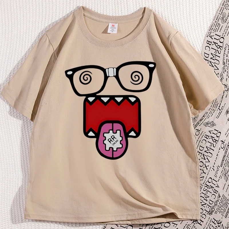 

Domo Kun T-shirt for Men Women Vintage Funny Graphic Tees Cute Cotton Short Sleeve T Shirt Streetwear Man Clothing Loose Tops