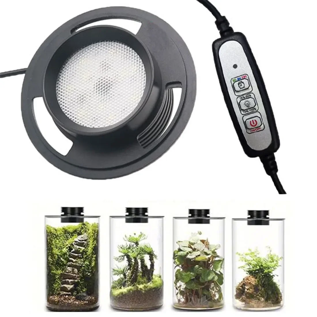 

Dimmable USB Terrarium Plant Growing Lamp with Timer for Vases,Indoor Plant Growth, Succulent, Miniature Gardening Landscape