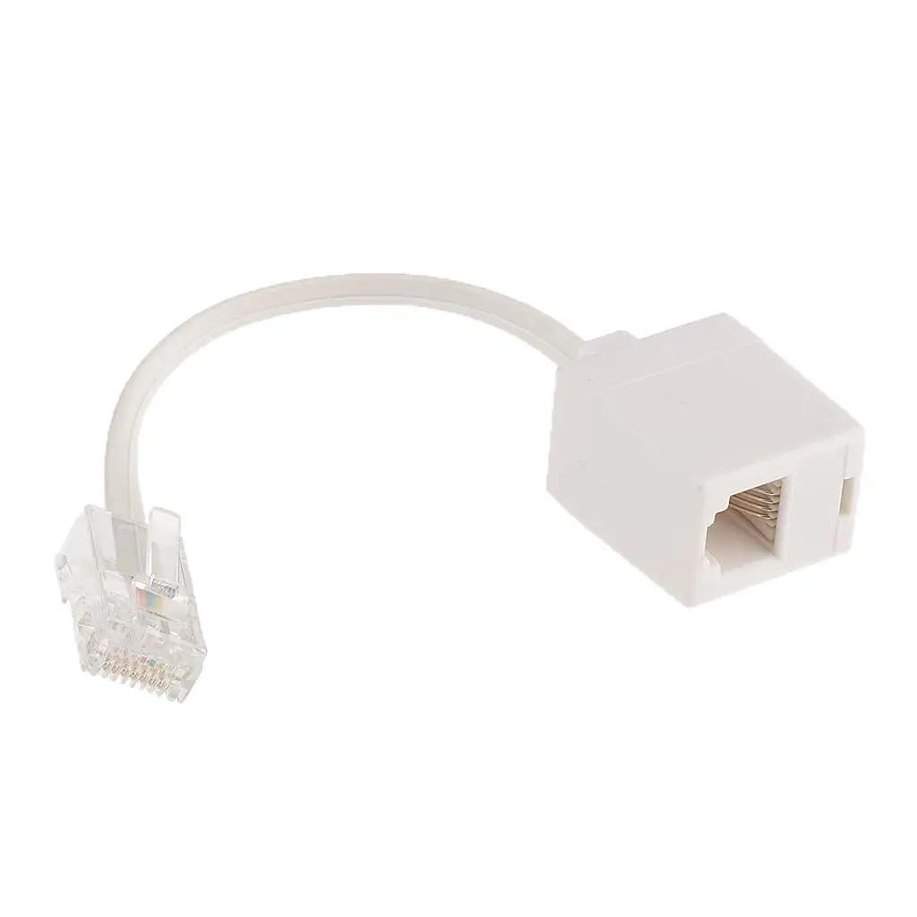 Telephone Cable Extension Wire PC Polycarbonate 245mm White for Modular Phone RJ11 Adapter