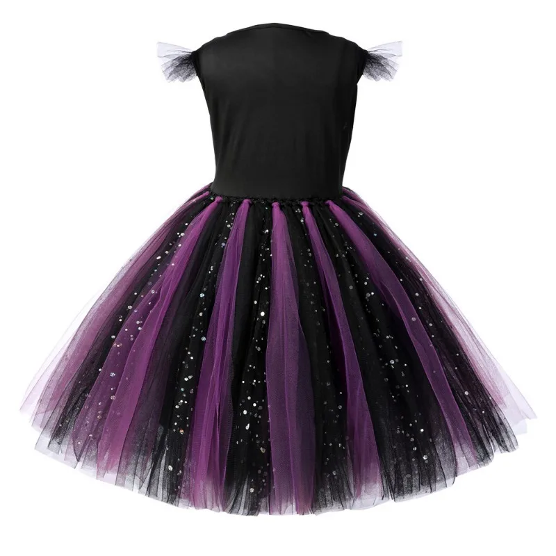 New Girls Halloween Witch Tutu Dress Handmade Carnival Costume for Children Party Prom Dresses Kids Photo Clothes Fancy Dress