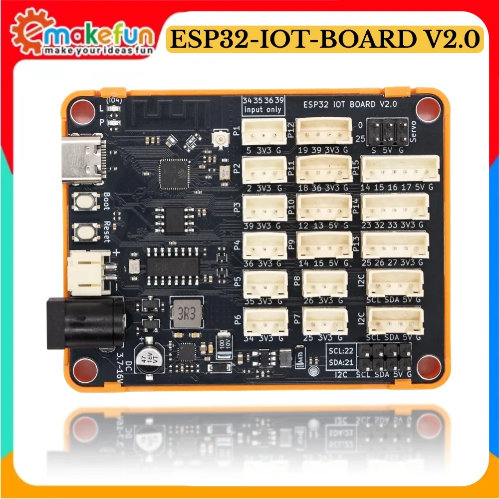 USB-C ESP32 Dev Board PH2.0 Interface 3.7-12V Power Input Built-in Bluetooth 4.2 WiFi Module Compatible with Arduino MicroPython
