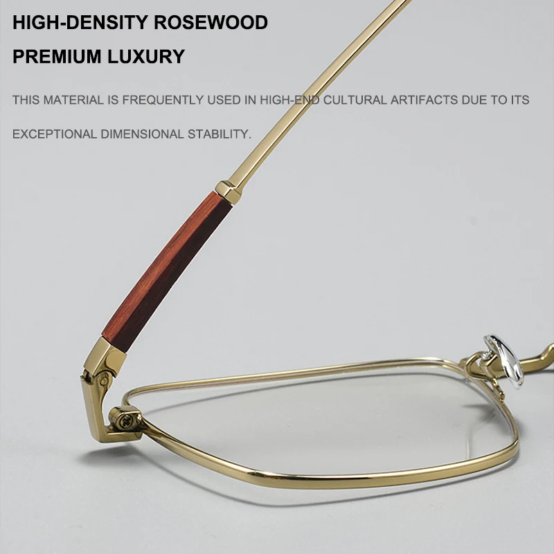 Titanium Palissander Full-Frame Brilmonturen Heren Business Casual Oversized Frames Ultralichte Brillen Modebrillen