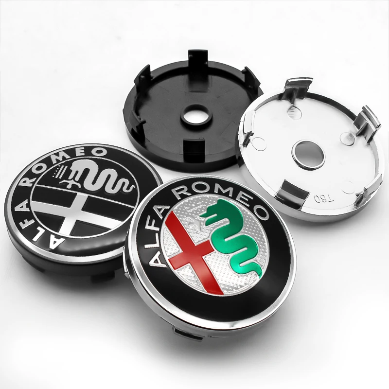 4PCS 56/60mm Car Styling Wheel Center Hub Caps Rim Cover Badge Emblem Sticker For Alfa Romeo 159 147 Giulietta MITO 156 Giulia