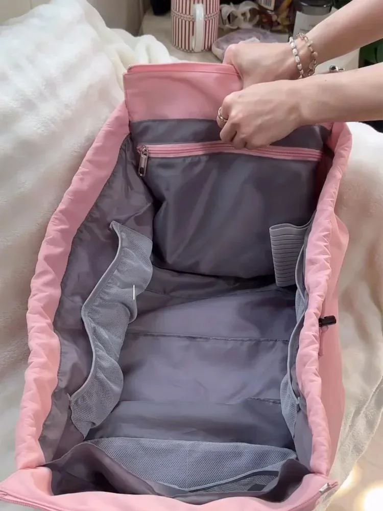 Super Large Capacity Travel Bag Double Shoulder Storage Multi-Function Portable Foldable Handheld Commuting Mommy Bag Nylon F...