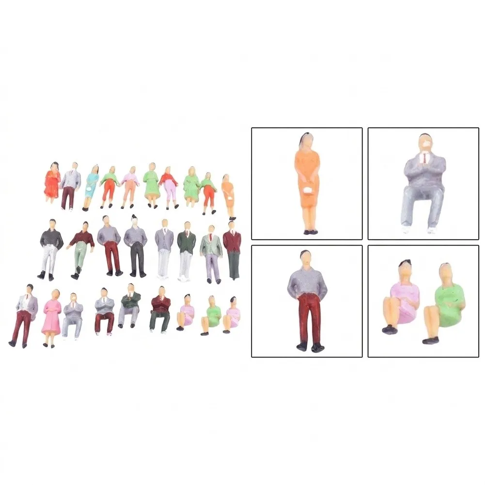 100PCS 1:50/1:75/1:100 DIY Sand Table for mini Color Small Person Train Scene Matching Standing People Assorted Poses Toys