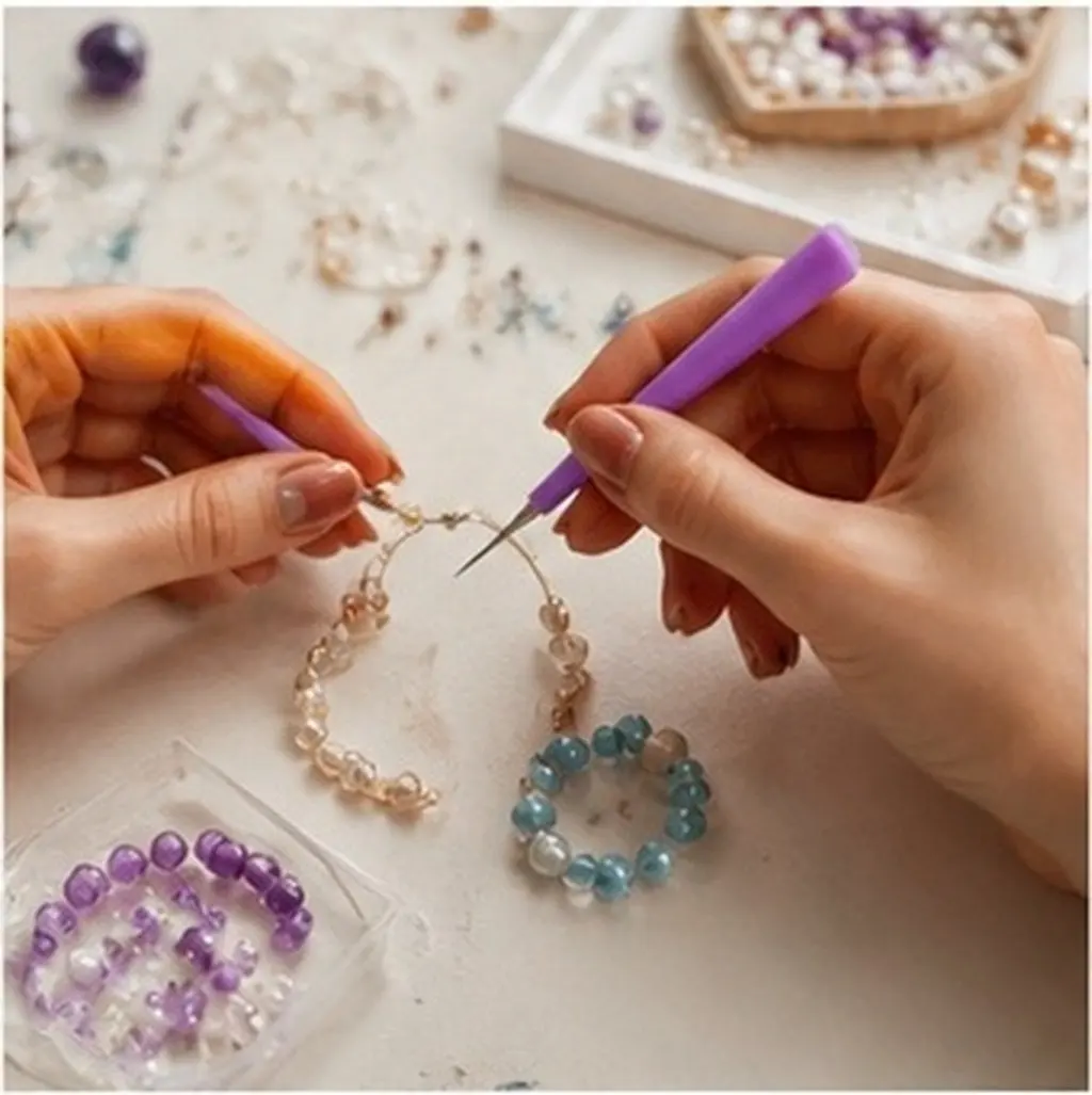 4Pcs Jewelry Hand Drill Bead Reamer Tool DIY Beads Gemstones Pearls Hole Maker Multi Functional Craft Tools for Beginners