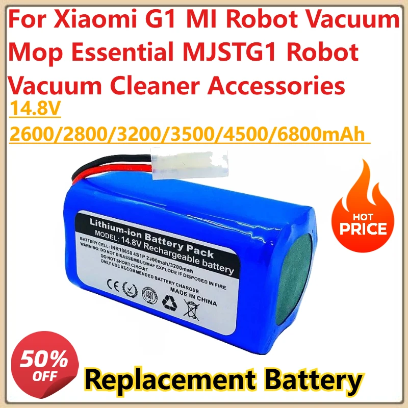 

New 14.8V 2600-6800mAh Li-Ion Battery for Xiaomi G1 MI Robot Vacuum Mop Essential MJSTG1 Robot Vacuum Cleaner Accessories