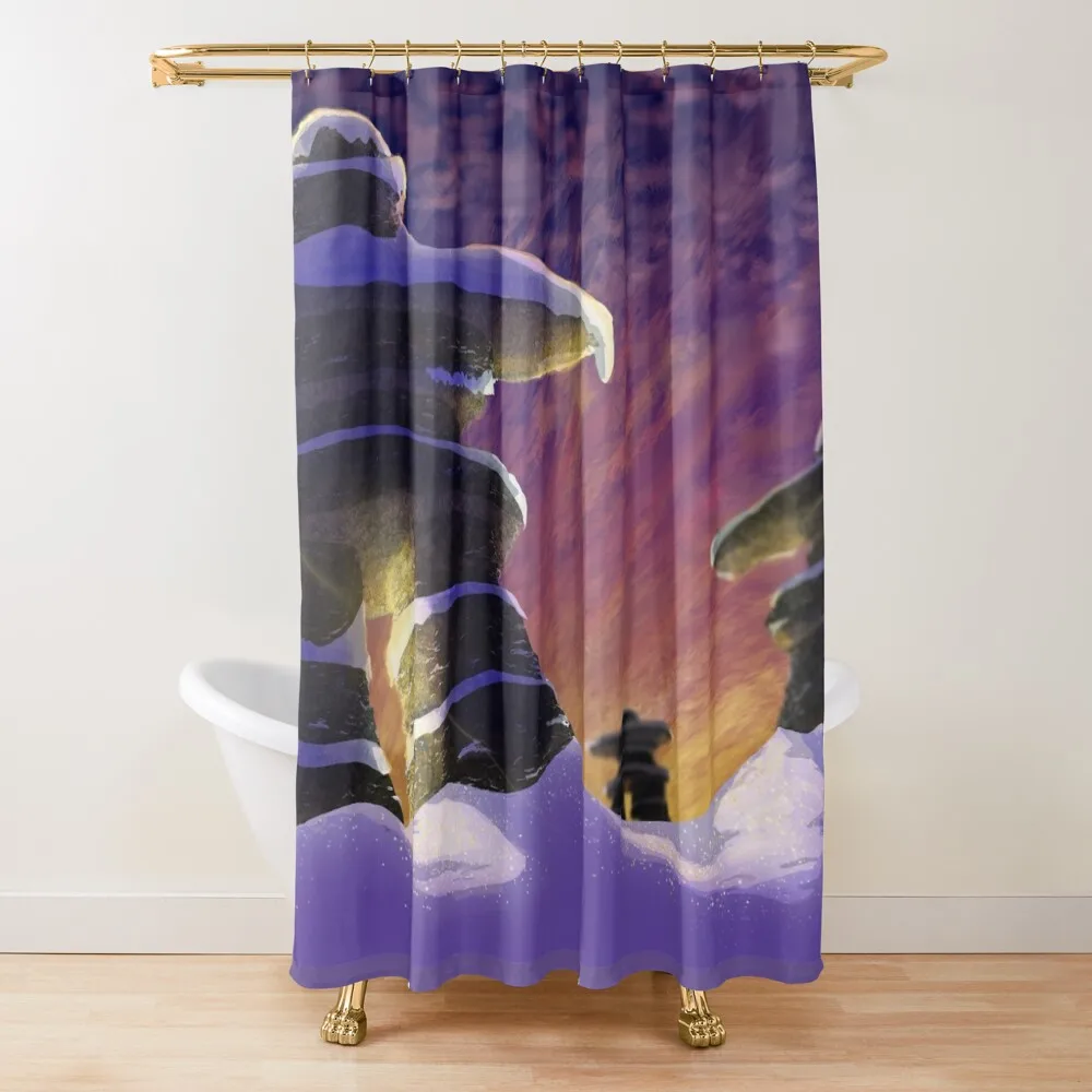

Inukshuks Shower Curtain Funny Shower Waterproof Fabric Bathroom Waterproof Bath And Anti-Mold Curtain