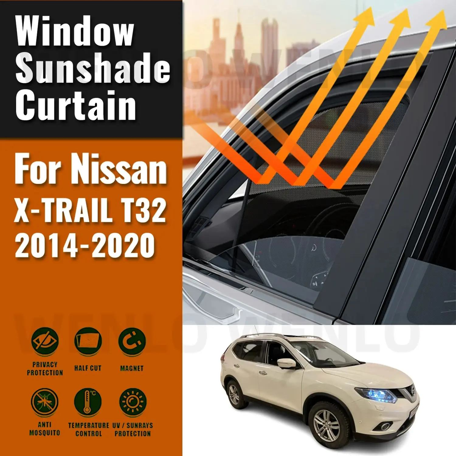 

For Nissan X-TRAIL T32 2014-2020 Car Sunshade Front Windshield Accessories Vehicle Curtain Side Window Sun Shade Visor Protector