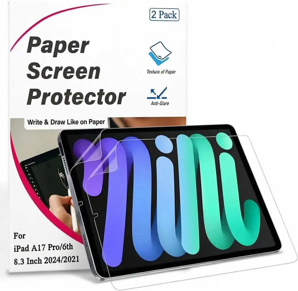 

2Pcs Painting and Writing Paper Film For iPad Mini 6 7 Air 1/2th Pro 9.7 Air Pro 2024 Mini 5/4 3/2/1 Tablet Screen Protector