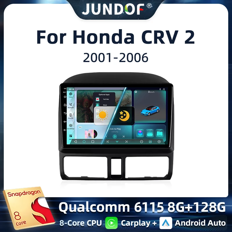 

GPS Navi 9 inch Car Multimedia Radio Video Player for Honda CR-V CRV 2 2001 - 2006 Android OS 4G Bluetooth Carplay Button Lights