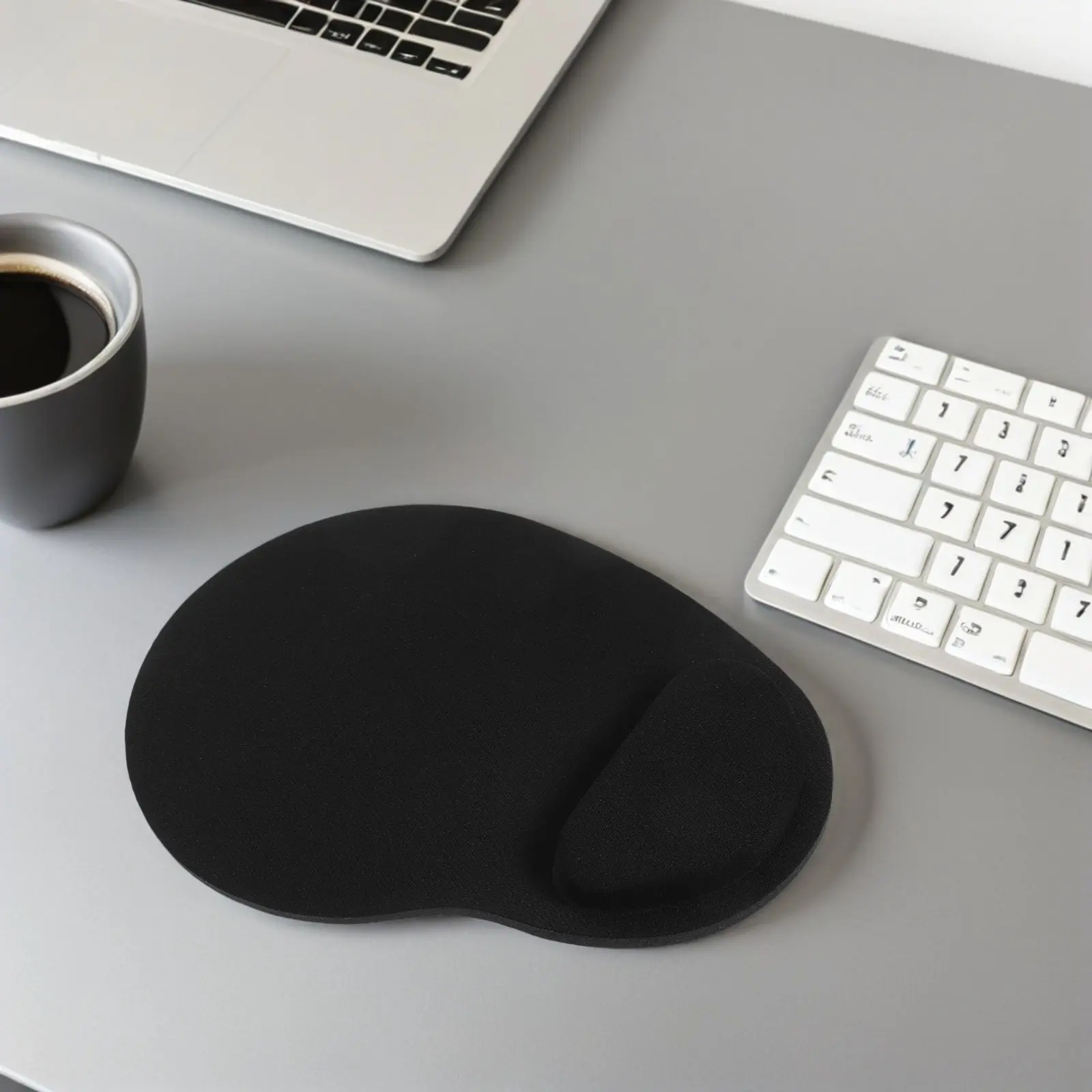 Black Silicone Wrist Support Ergonomic Non-Slip Computer Mouse Pad Wrist Rest Mouse Mat for Gaming Office Travel