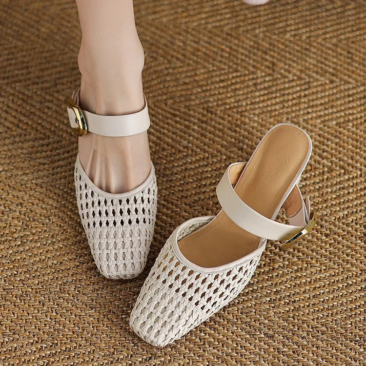 

2026 Woven Sandals Sheepskin High Heels Women Heel Bag Sandals Slippers Women Summer