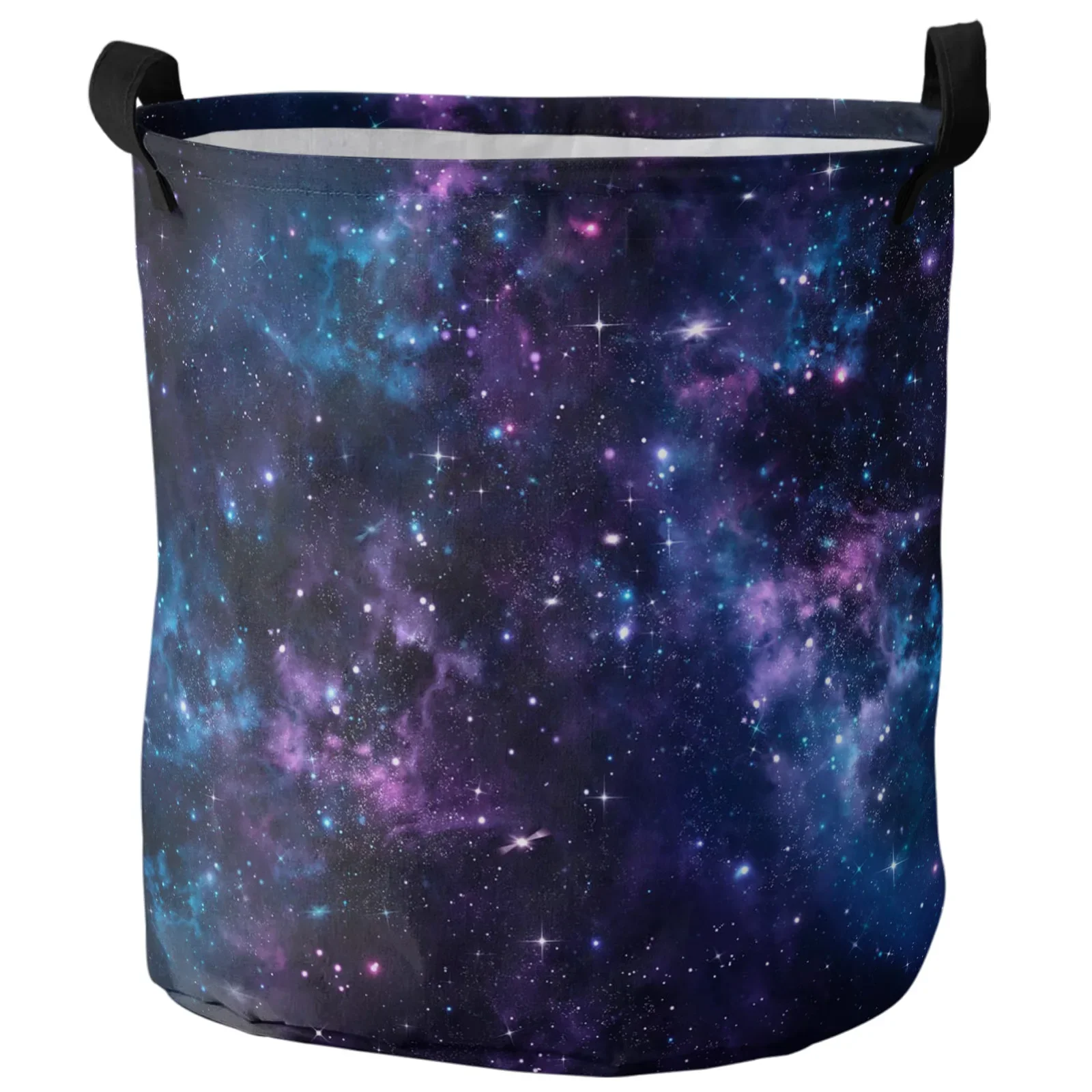 Blue Starry Sky Purple Milky Way Dirty Laundry Basket Foldable Waterproof Home Organizer Basket Clothing Kids Toy Storage Basket