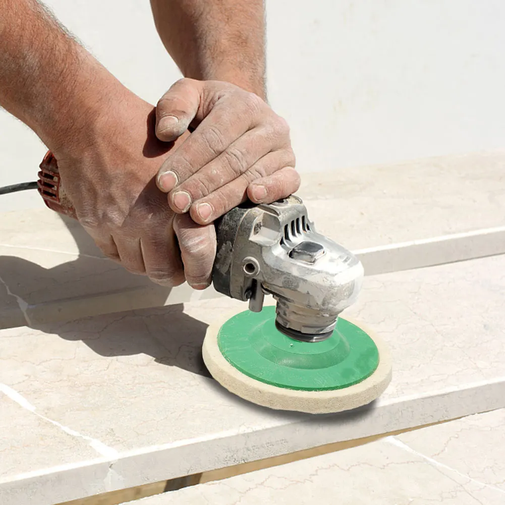 Tampone per lucidatura in feltro di lana da 5/10 pezzi disco tampone per lucidatura resistente all'usura da 125mm per smerigliatrice angolare per metallo marmo vetro ceramica