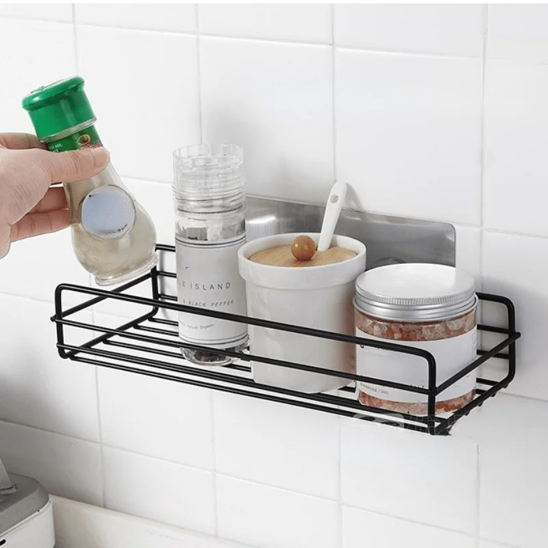 Adhesive Shower Caddy Punch-Free Toilet Bathroom Long Shelf Bathroom Shower Organizer Washstand Storage For Bathroom Kitchen